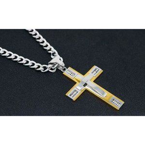 Cross Necklace 18K gold-plated Stainless Steel